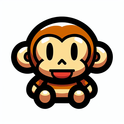 generate a monkey.
Single Game Texture.  In-Game asset.  2d.  Blank background.  High contrast.  No shadows