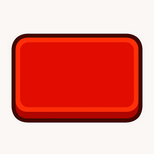 A red rectangular button.
In-Game asset.  2d.  High contrast.  No shadows
