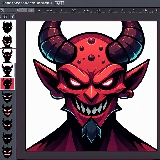 the devil.
Single Game Texture. In-Game asset. 2d. Blank background. High contrast. No shadows.
