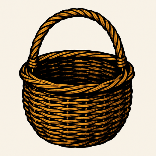 basket.
In-Game asset.  2d.  High contrast.  No shadows. Realistic