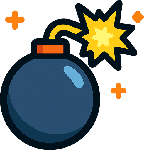 A 2D bomb in the style of Survivor.io, made by HABBY PTE. LTD..
In-Game asset.  2d.  High contrast.  No shadows