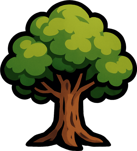 tree.
In-Game asset.  2d.  High contrast.  No shadows