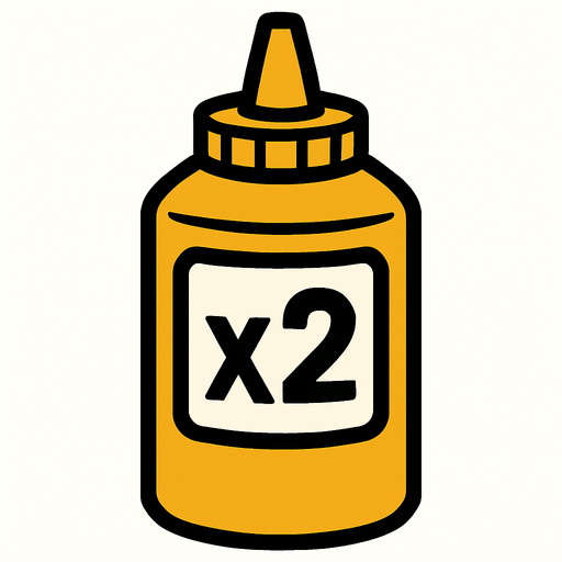 Mustard Bottle, label is x2.
In-Game asset.  2d.  High contrast.  No shadows