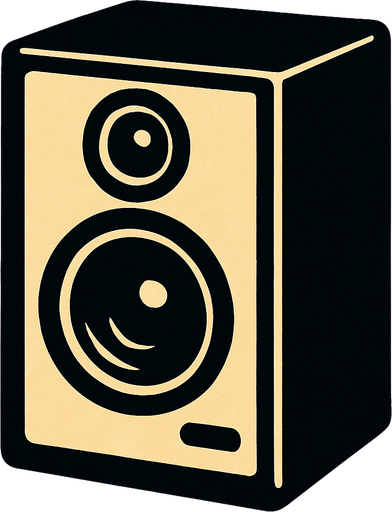 2d one bakan duz aciya sahip golgesiz bir speaker yap.
In-Game asset.  2d.  High contrast.  No shadows