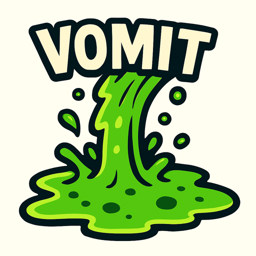 vomit.
In-Game asset.  2d.  High contrast.  No shadows