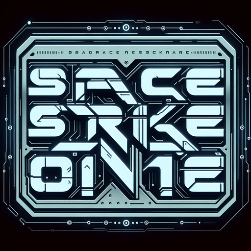 Simple "SPACE STRIKE ONE" text..
Electronic style. no background
