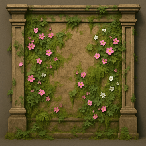 Hotel wall view from the front with flowers and mosses.
In-Game asset