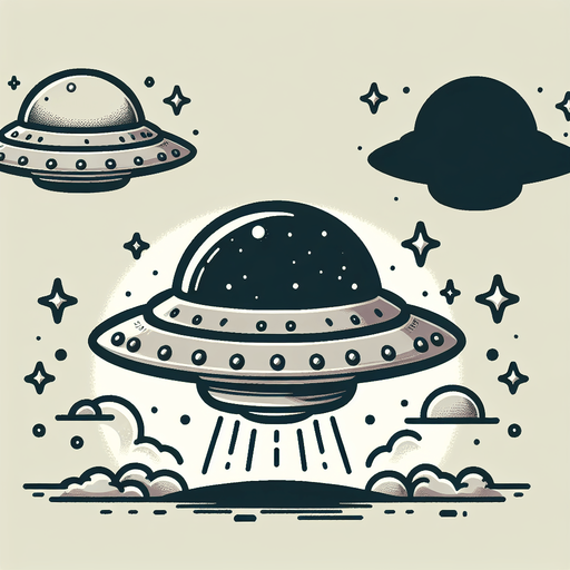 flying saucer, cartoon style.
Single Game Texture. In-Game asset. 2d. Blank background. High contrast. No shadows.