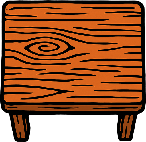 mesa vista desde arriba.
In-Game asset.  2d.  High contrast.  No shadows