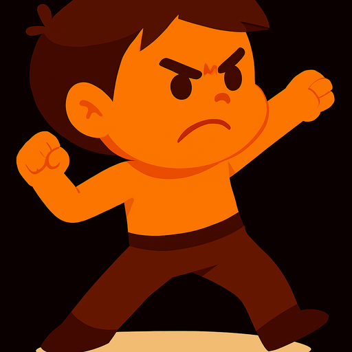 bire bir aynı çocuk taş fırlatma posizyonunda elinde taş olmasın ama