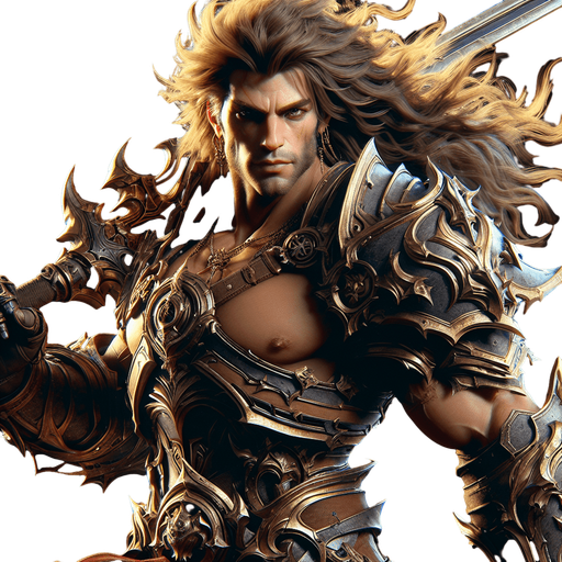 Hero.
Make an image of a hero of game who is a very strong human