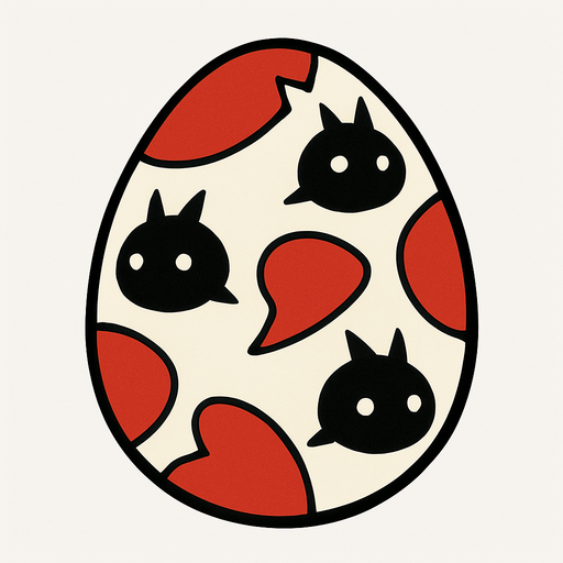 Digi huevo con el patron clasico de Punimon.
In-Game asset.  2d.  High contrast.  No shadows