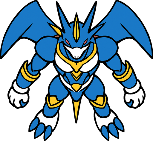 UlforceVeedramon, visto desde arriba.
In-Game asset.  2d.  High contrast.  No shadows