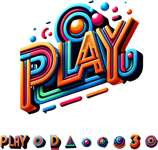 3d logo with text "Play".
high definition