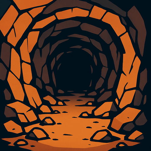 2d cave tunnel corridor.
In-Game asset.  2d.  High contrast.  No shadows