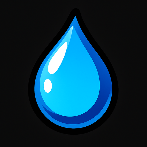 water drop.
In-Game asset.  2d.  High contrast.  No shadows