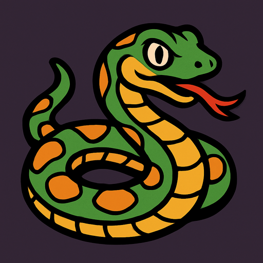 Snake.
In-Game asset.  2d.  High contrast.  No shadows