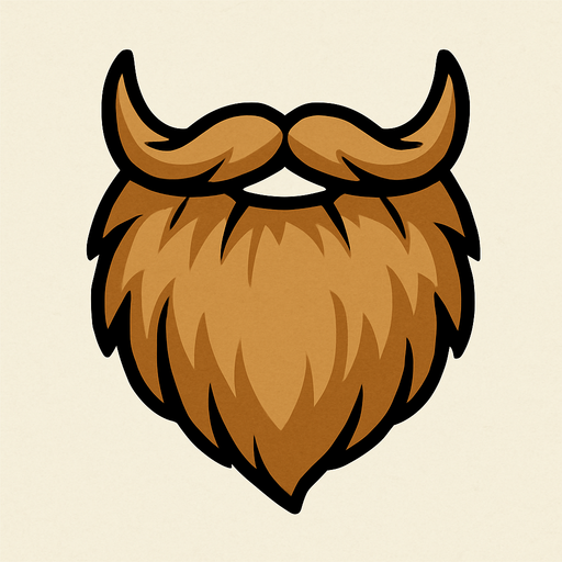Big light brown beard.
In-Game asset.  2d.  High contrast.  No shadows