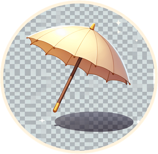Umbrella.
Single Game Texture.  In-Game asset.  2d.  Blank background.  No shadows