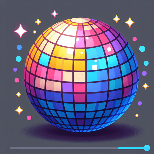 Bola disco.
Single Game Texture.  In-Game asset.  2d.  Blank background.  High contrast.  No shadows