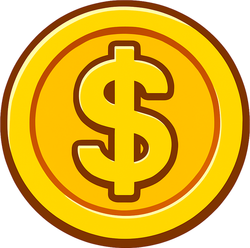 Coin.
In-Game asset.  2d.  High contrast.  No shadows
