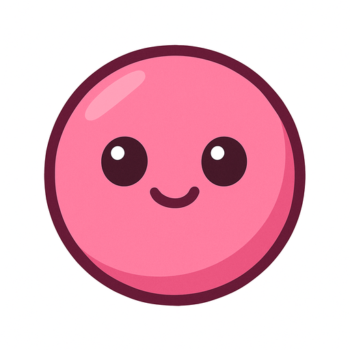 A pink woman ball. No background. Transparent background. Blank background. No shadows. 2d. In-Game asset. flat