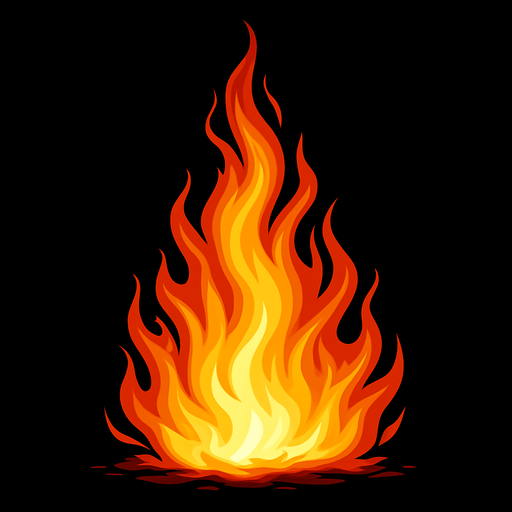 Ateş, gerçekçi, yazısız.
In-Game asset.  2d.  High contrast.  No shadows