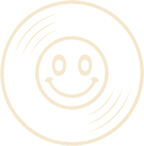 Circle smile face record dark color.
In-Game asset.  2d.  High contrast.  No shadows. Cartoon