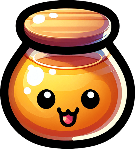 honey,cartoon,2d,blank background.
Single Game Texture.  In-Game asset.  2d.  Blank background.  High contrast.  No shadows