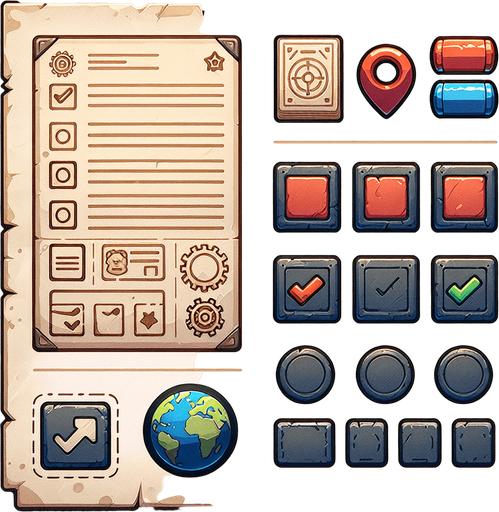 document with out stamp simple.
Single Game Texture. In-Game asset. 2d. Blank background. High contrast. No shadows.