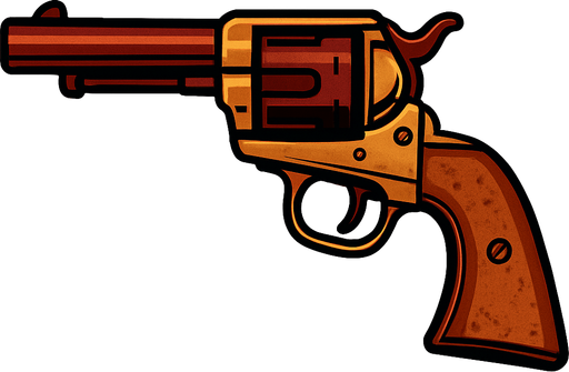 a western revolver.
In-Game asset.  High contrast.  No shadows