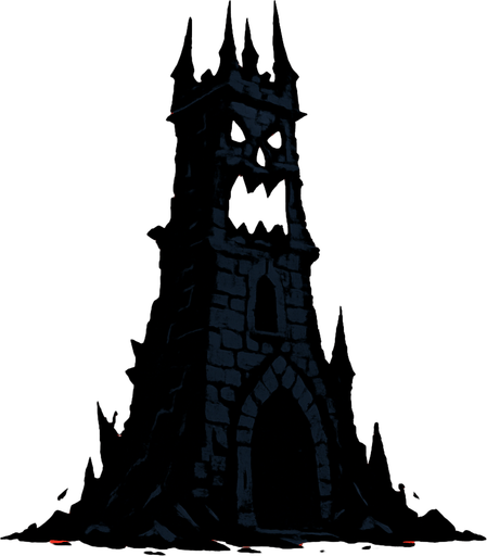 korkunç bir kule.
In-Game asset.  2d.  High contrast.  No shadows