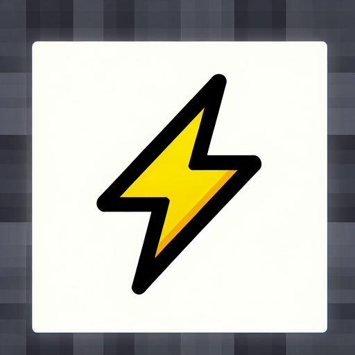 in-game asset. yellow lighting bolt. small black outline. blank background. minimalistic flat graphic. Single Game Texture. 2d. Blank background. High contrast. No shadows..
Single Game Texture. In-Game asset. 2d. Blank background. High contrast. No shadows.