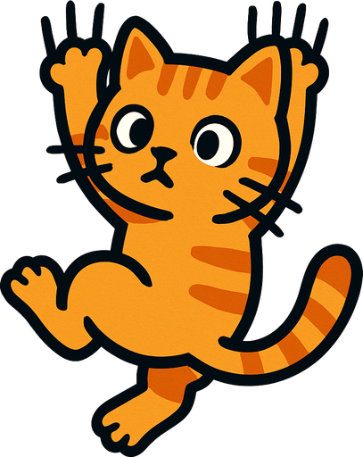 climing cat.
In-Game asset.  2d.  High contrast.  No shadows