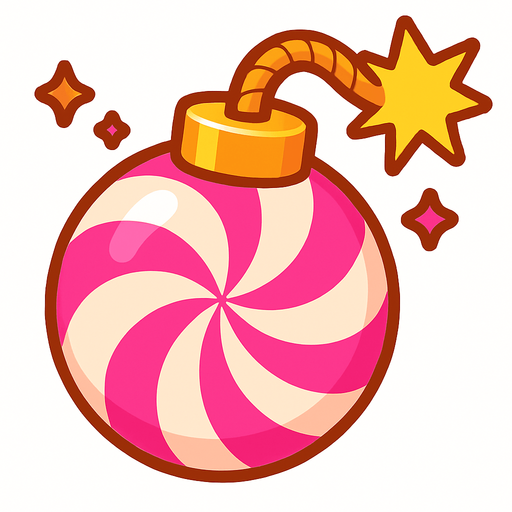 candy bomb.
In-Game asset.  2d.  High contrast.  No shadows