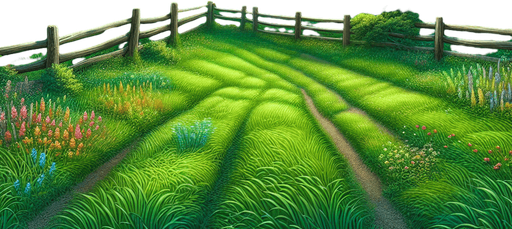 a green field
background