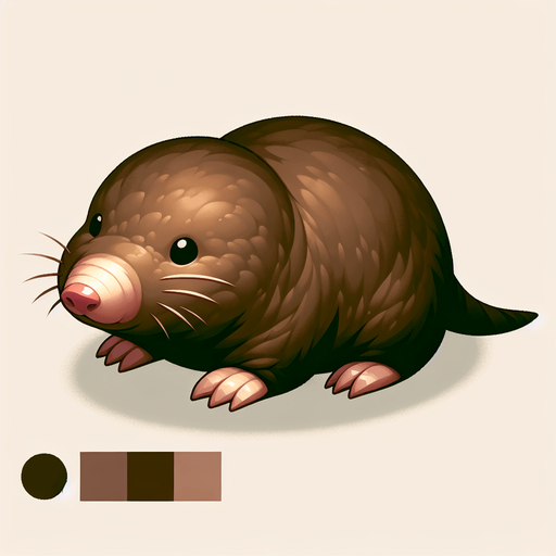 Mole.
Single Game Texture.  In-Game asset.  Blank background.  High contrast.  No shadows