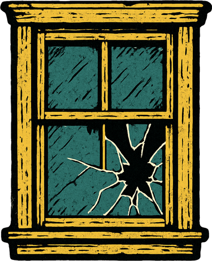 çamı kırılmış olarak gözüken eski vintage pencere.
In-Game asset.  2d.  High contrast.  No shadows