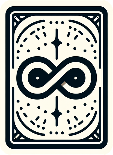 Cardback with the Symbol ♾️ on it.
Single Game Texture. In-Game asset. 2d. High contrast. No shadows.