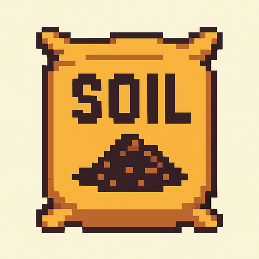 saco de tierra.
In-Game asset.  2d.  High contrast.  No shadows. pixelart