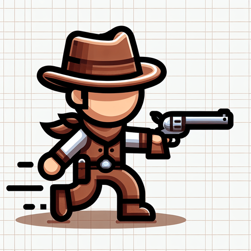 western cowboy toy shooting.
Single Game Texture. In-Game asset. 2d. Blank background. High contrast. No shadows.