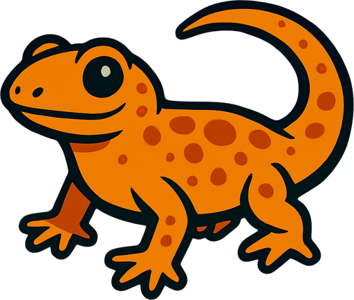 Orange salamander.
In-Game asset.  2d.  High contrast.  No shadows