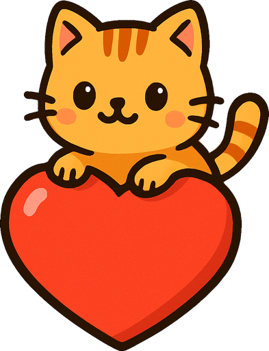 kedinin üzerini çıktığı bit kalp.
In-Game asset.  2d.  High contrast.  No shadows