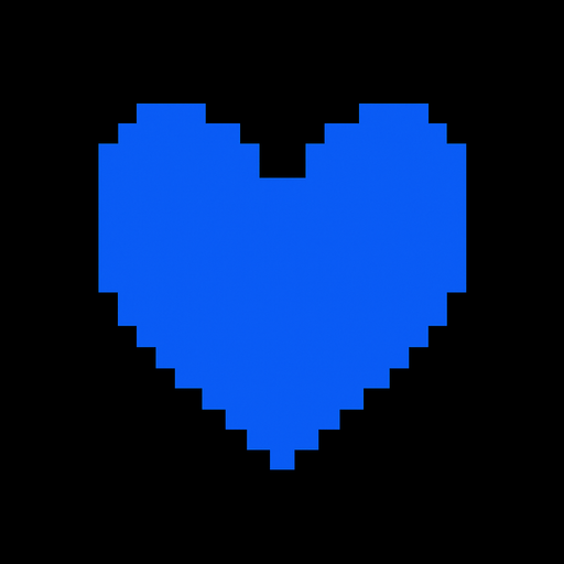 Undertale heart but blue.
In-Game asset.  2d.  High contrast.  No shadows