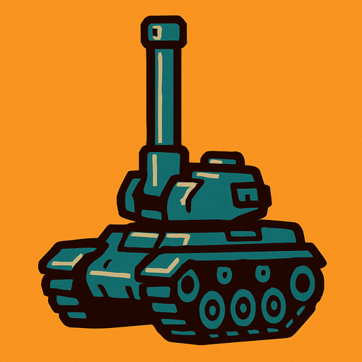 tank with vertical cannon.
In-Game asset.  2d.  High contrast.  No shadows