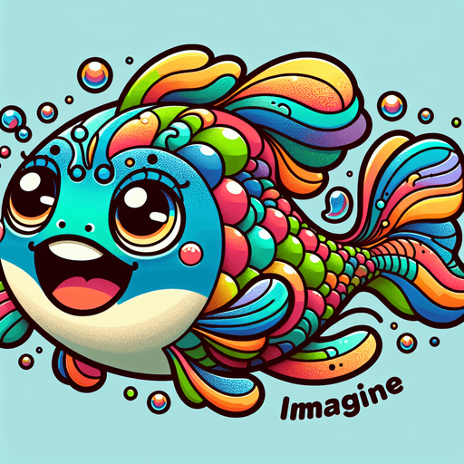 cartoon fish.
2D, Without background