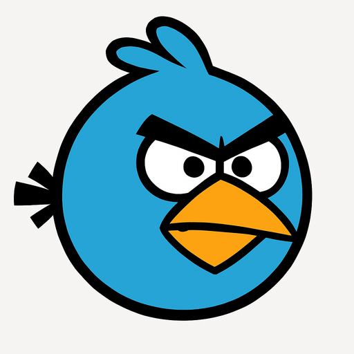 Angry birds blue bird.
In-Game asset.  2d.  High contrast.  No shadows
