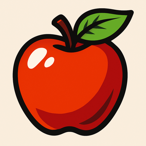 Apple.
In-Game asset.  2d.  High contrast.  No shadows