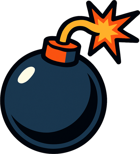 bomba.
In-Game asset.  2d.  High contrast.  No shadows