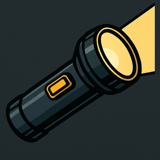 Lampe torche.
In-Game asset.  2d.  High contrast.  No shadows